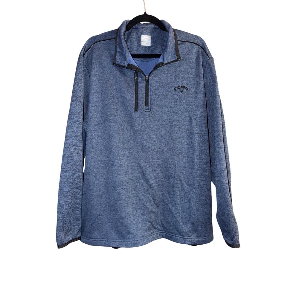 Callaway Men's Blue & Black Quarter 1/4 Zip Pullover Golf Jacket Extra Large XL